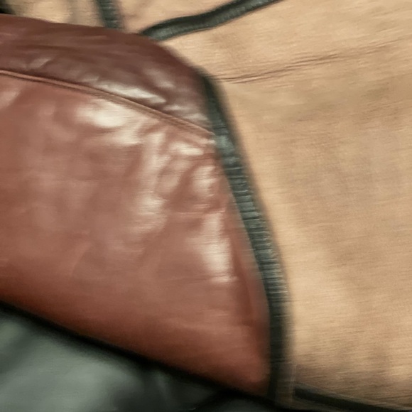 Men's Brown Shearling Bomber Jacket - Picture 8 of 15